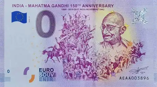 Billet 0€ INDIA - MAHATMA GANDHI 150th ANNIVERSARY 1869-2019 QUIT INDIA MOVEMENT 1942