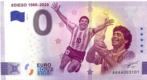 0€ banknote #DIEGO 1960-2020
