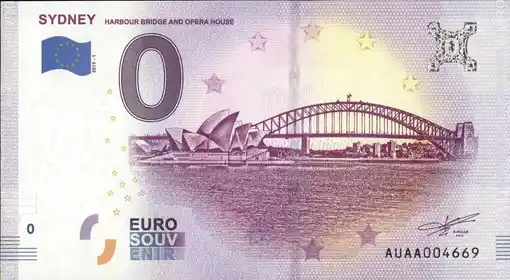 0€-Schein SYDNEY HARBOUR BRIDGE AND OPERA HOUSE