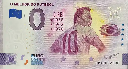 0€ banknote O MELHOR DO FUTEBOL REI 1958 1962 1970