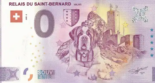 0€ banknote RELAIS DU SAINT BERNARD VALAIS