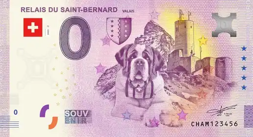 0€ banknote RELAIS DU SAINT BERNARD VALAIS