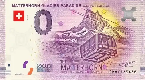 Billete de 0€ MATTERHORN GLACIER PARADISE HIGHEST IN EUROPE 3'883M