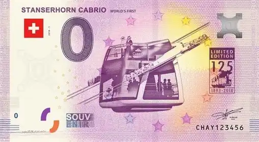 Billete de 0€ STANSERHORN CABRIOWORLD'S FIRST
