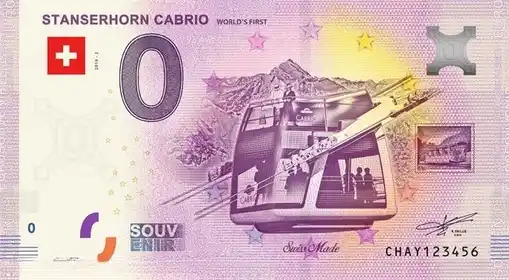 Banconota da 0€ STANSERHORN CABRIOWORLD'S FIRST