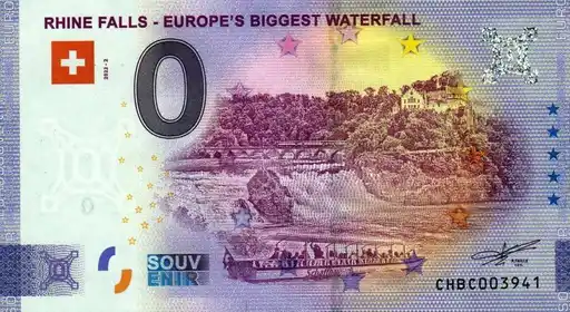 Banconota da 0€ RHINE FALLS - EUROPE'S BIGGEST WATERFALL