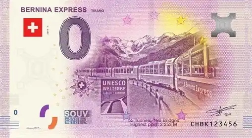 0€ banknote BERNINA EXPRESS TIRANO