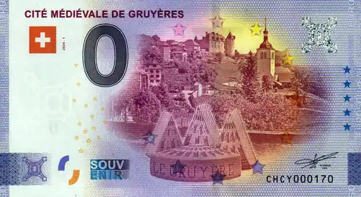 0€ banknote CITÉ MEDIEVALE DE GRUYERES