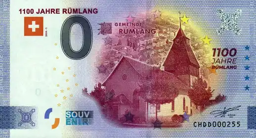 Banconota da 0€ 1100 JAHRE RÜMLANG