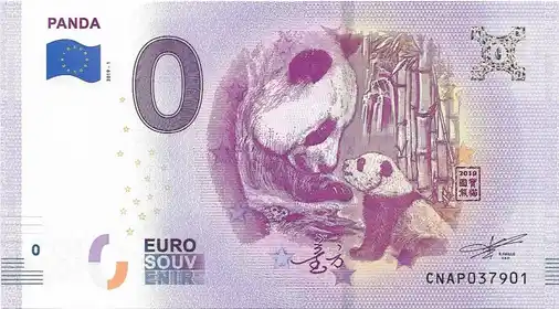 0€ banknote PANDA