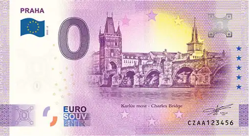0€ banknote PRAHA