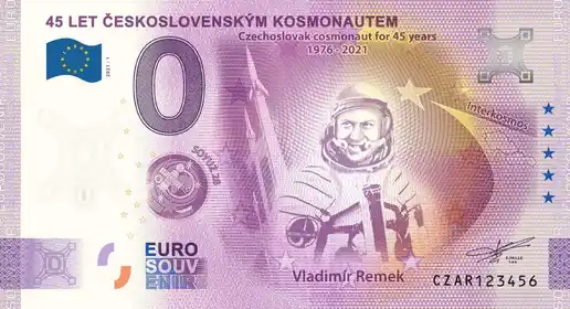 Billete de 0€ 45 LET ČESKOSLOVENSKÝM KOSMONAUTEM