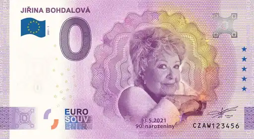 Banconota da 0€ JIŘINA BOHDALOVÁ