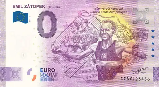 Billete de 0€ EMIL ZÁTOPEK1922-2000