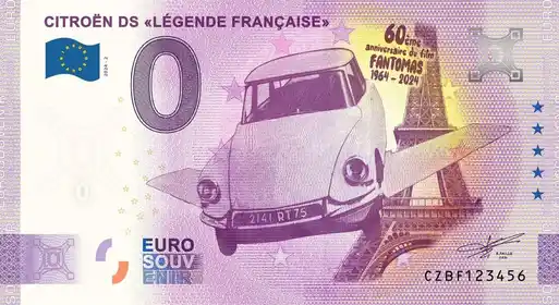 Billet 0€ CITROËN DS «LÉGENDE FRANÇAISE» 60ème anniversaire du film FANTOMAS 1964 - 2024