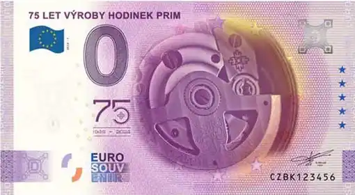 Billete de 0€ 75 LET VÝROBY HODINEK PRIM75 1949-2024