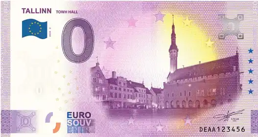 Banconota da 0€ TALLINNTOWH HALL