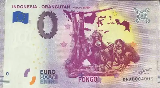 0€ banknote INDONESIA - ORANG UTAN WILDLIFE SERIES