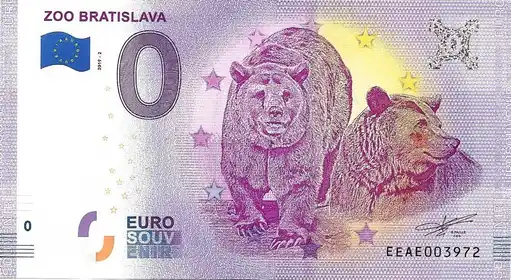 0€ banknote ZOO BRATISLAVA