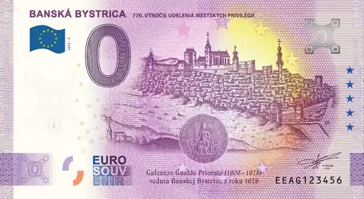 Billete de 0€ BANSKÁ BYSTRICA 770. VYROCIE UDELENIA MESTSKYCH PRIVILEGI