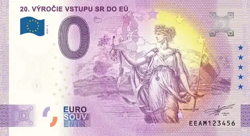 Banconota da 0€ 20. VÝROČIE VSTUPU SR DO EU