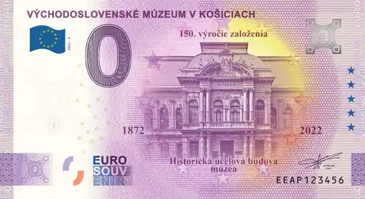 Banconota da 0€ VÝCHODOSLOVENSKÉ MÚZEUM V KOŠICIACH