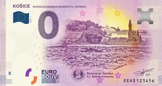 0€-Schein KOŠICEBOTANICKÁ ZÁHRADA UNIVERZITY PJ ŠAFÁRIKA