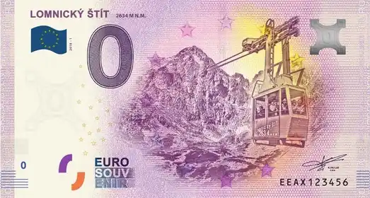 Banconota da 0€ LOMNICKÝ ŠTÍT 2634 M N.M.