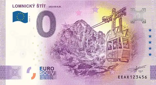 0€-Schein LOMNICKÝ ŠTÍT 2634 M N.M.