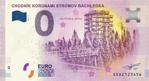 Banconota da 0€ CHODNÍK KORUNAMI STROMOV BACHLEDKA
