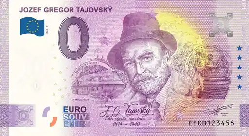 Billete de 0€ JOZEF GREGOR TAJOVSKÝ 150. vyrocie narodenia 1874-1940
