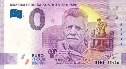 0€ banknote MÚZEUM FERDIŠA KOSTKU V STUPAVE