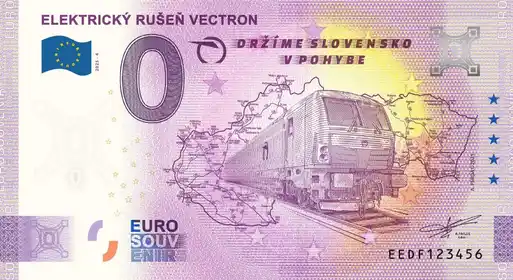 Billete de 0€ ELEKTRICKÝ RUŠEŇ VECTRONDRZIME SLOVENSKO V POHYBE
