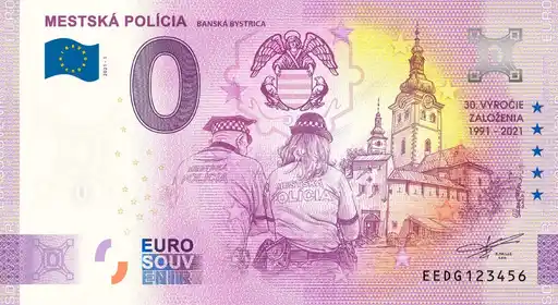 Banconota da 0€ MESTSKÁ POLÍCIABANSKÁ BYSTRICA