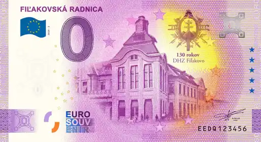 Billete de 0€ FIĽAKOVSKÁ RADNICA 130 rokov DHZ Fil'akovo