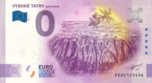 Banconota da 0€ VYSOKÉ TATRYHIGH TATRAS
