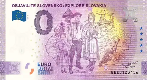 Banconota da 0€ OBJAVUJTE SLOVENSKO EXPLORE SLOVAKIAViničné