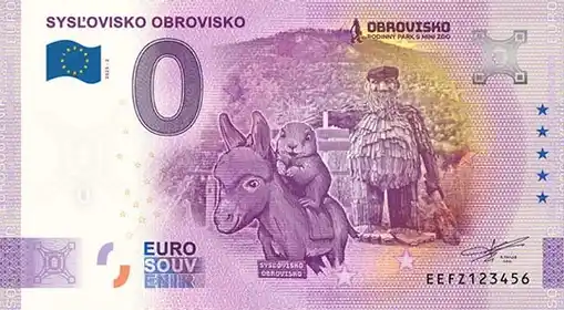 Banconota da 0€ SYSĽOVISKO OBROVISKO MURÁŇ Sysľovisko Obrovisko