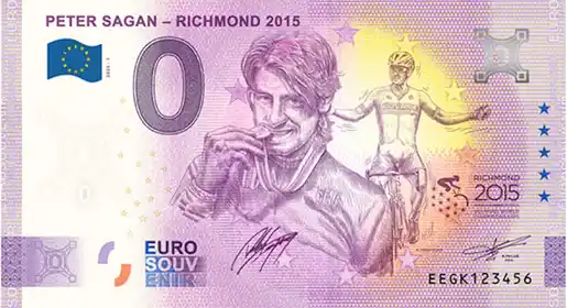 Banconota da 0€ PETER SAGAN - RICHMOND 2015