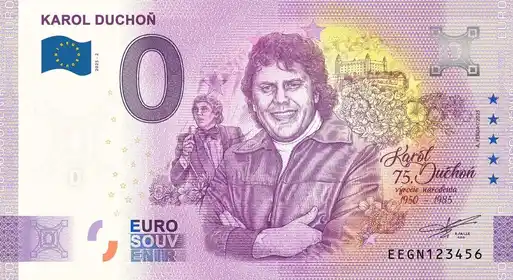 0€ banknote KAROL DUCHON 75. výročie narodenía 1950-1985
