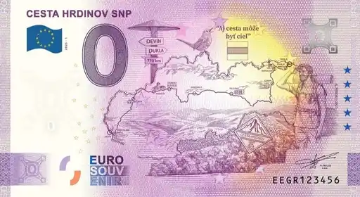 0€-Schein CESTA HRDINOV SNP