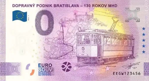 Billet 0€ DOPRAVNÝ PODNIK BRATISLAVA - 130 ROKOV MHD