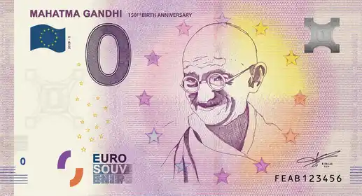 0€ banknote MAHATMA GANDHI 150th BIRTH ANNIVERSARY