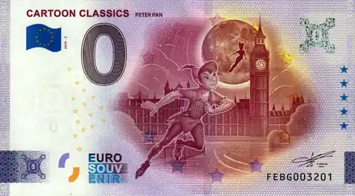 0€ banknote CARTOON CLASSICSPETER PAN