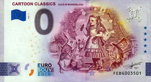 0€ banknote CARTOON CLASSICSALICE IN WONDERLAND