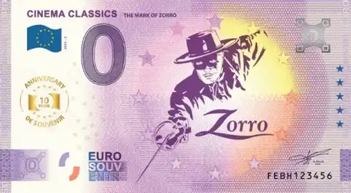 0€-Schein CINEMA CLASSICSTHE MARK OF ZORRO
