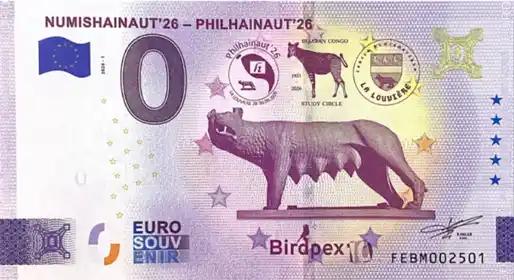 Billete de 0€ NUMISHAINAUT'26 - PHILHAINAUT'26