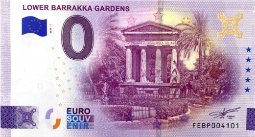 Banconota da 0€ LOWER BARRAKKA GARDENS