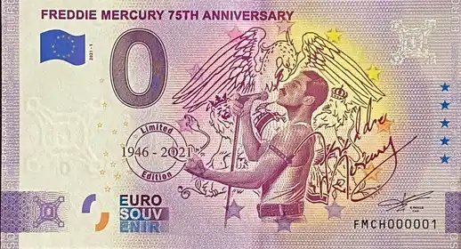0€-Schein FREDDIE MERCURY 75th ANNIVERSARY
