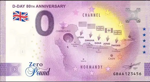 0€-Schein D-DAY 80th ANNIVERSARY